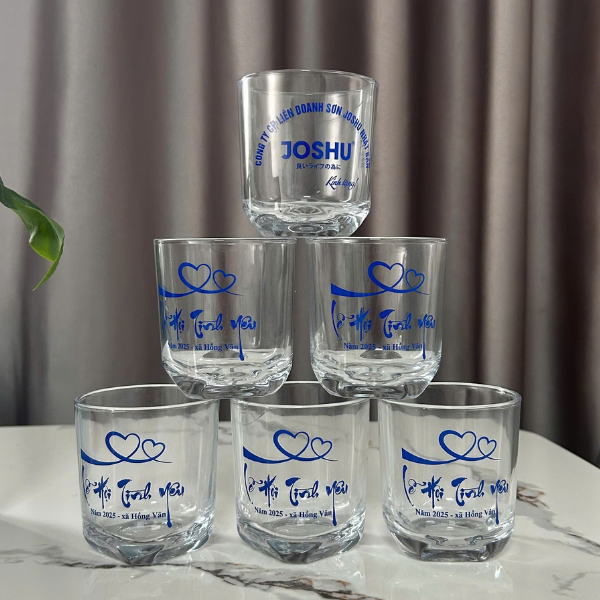 Cốc thuỷ tinh in logo