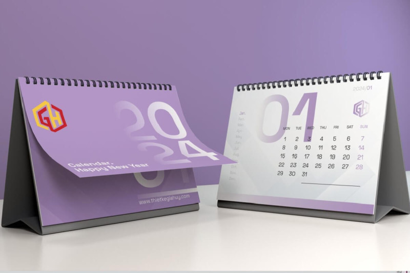 Lịch để bàn in logo