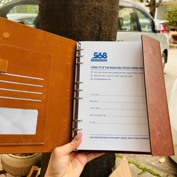Sổ da cao cấp in logo