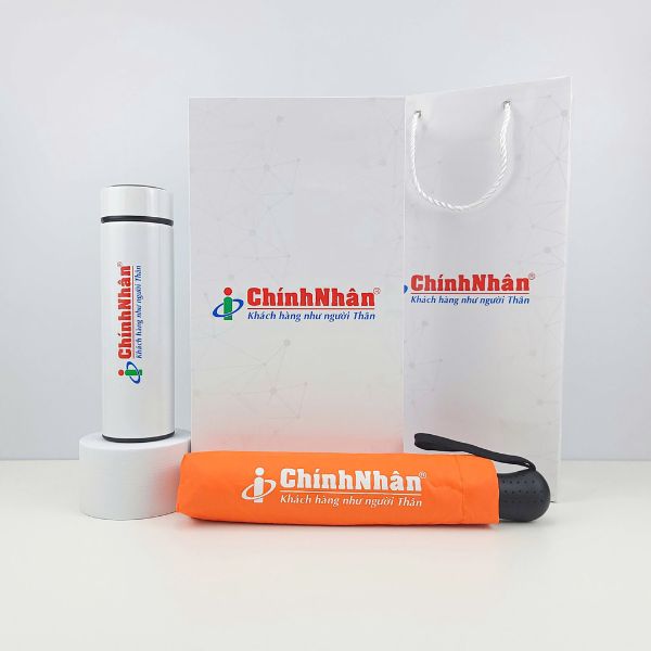 Ô dù cầm tay chống UV + Túi đựng in logo