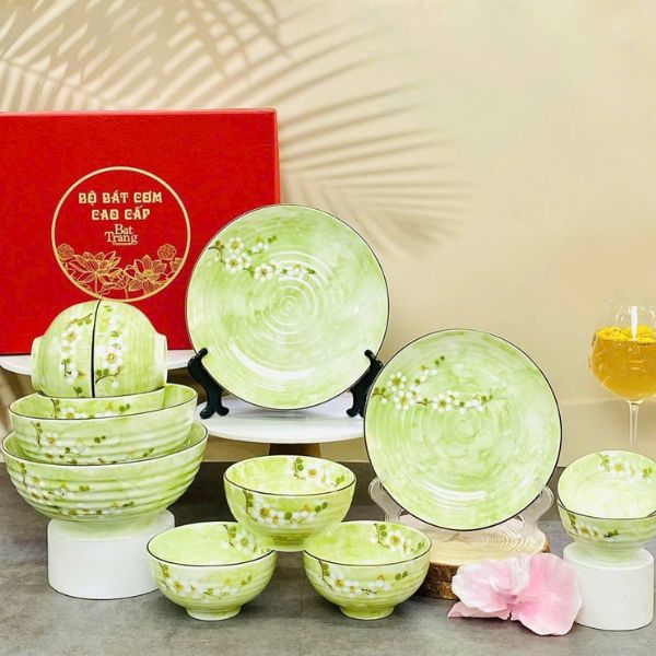Giá bộ bát đĩa in logo quà tặng Tết