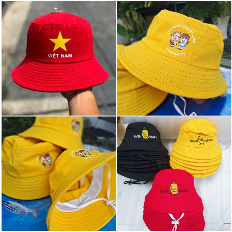 Nón tai bèo trẻ em in logo
