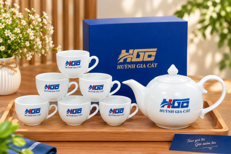 Vì sao ấm chén in logo công ty được nhiều doanh nghiệp lựa chọn
