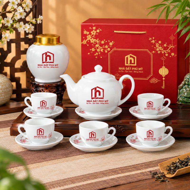 Quà Tặng Thiên Việt tư vấn mẫu ấm chén in logo theo yêu cầu